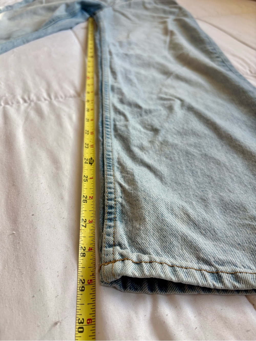 MOTEL Rocks Roomy Wide Leg Low Rise Jeans Light Blue Wash Y2K Baggy W24 L32 - Picture 12 of 13